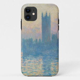 Capa Para iPhone 11 Claude Monet Casas do Parlamento Pôr do Sol