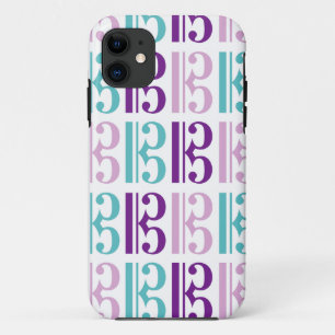 Capa Para iPhone 11 Clef de alto - roxo e cerceta