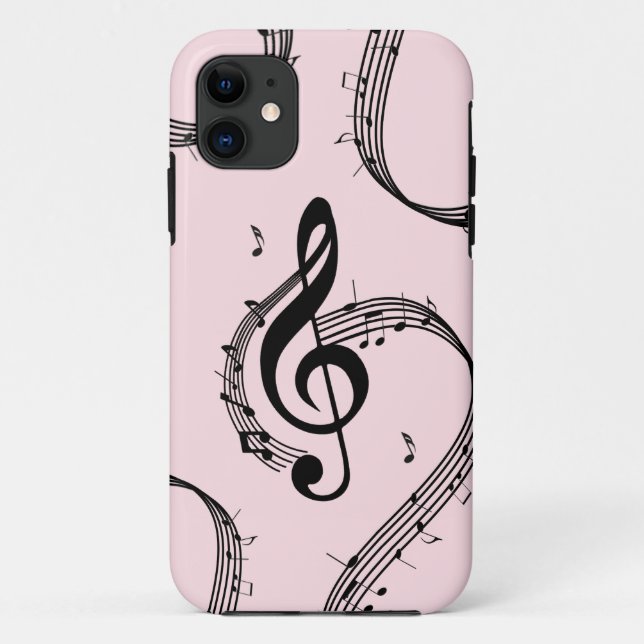 Capa Para iPhone 11 Climactic G Clef Music Pink (Verso)