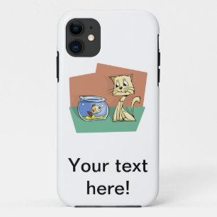 Capa Para iPhone 11 Clipe de gato e de tigela