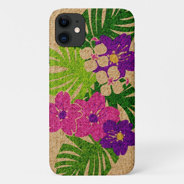 Capa Para iPhone 11 Cloth de Grass, em Violet, no Jardim Limahuli-Gard (Verso)