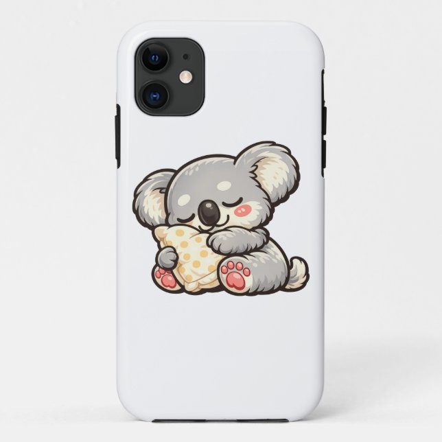 Capa Para iPhone 11 Coala Fofo Dormindo com Travesseiro (Verso)
