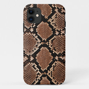 Capa Para iPhone 11 Cobra de Cascavel Folha de Couro