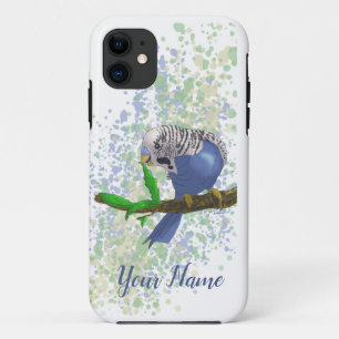 Capa Para iPhone 11 Cobra de periquito azul nas folhas