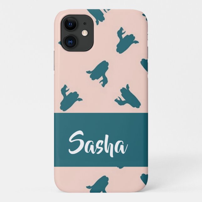 Capa Para iPhone 11 Cobras cor-de-rosa azuladas (Verso)