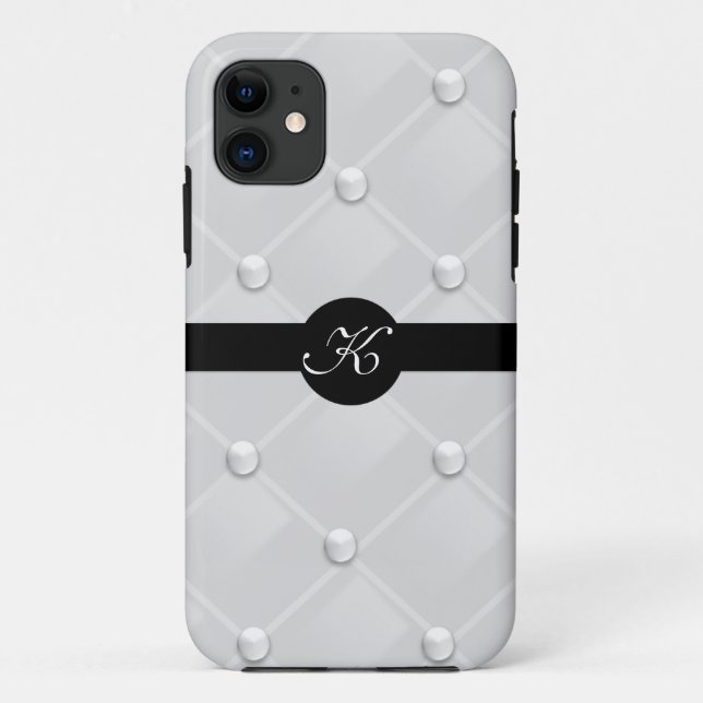 Capa Para iPhone 11 Cobrir adornado elegante de Iphone 5 do monograma (Verso)