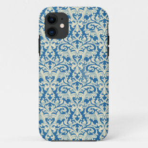 Capa Para iPhone 11 Cobrir branco azul do iPhone 5 do damasco