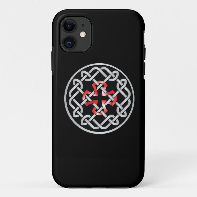Capa Para iPhone 11 Cobrir Celtic Knot Red Metallic iPhone5 (Verso)