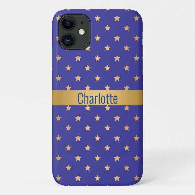 Capa Para iPhone 11 COBRIR IPHONE DOURADO AZUL personalizável (Verso)