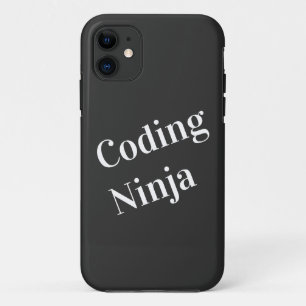 Capa Para iPhone 11 Codificação Ninja Preto Branco