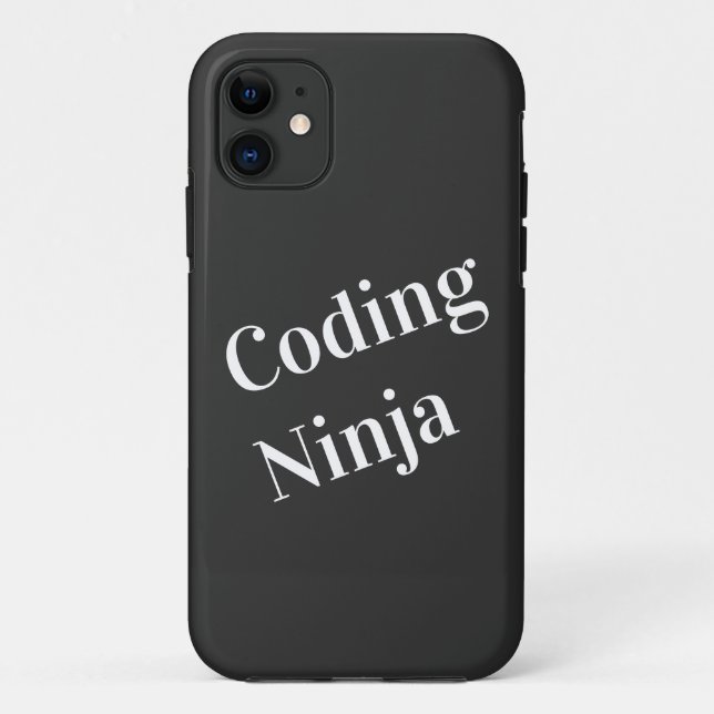 Capa Para iPhone 11 Codificação Ninja Preto Branco (Verso)