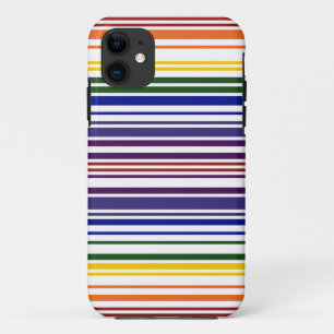 Capa Para iPhone 11 Código de Barras do Arco-Íris Duplo