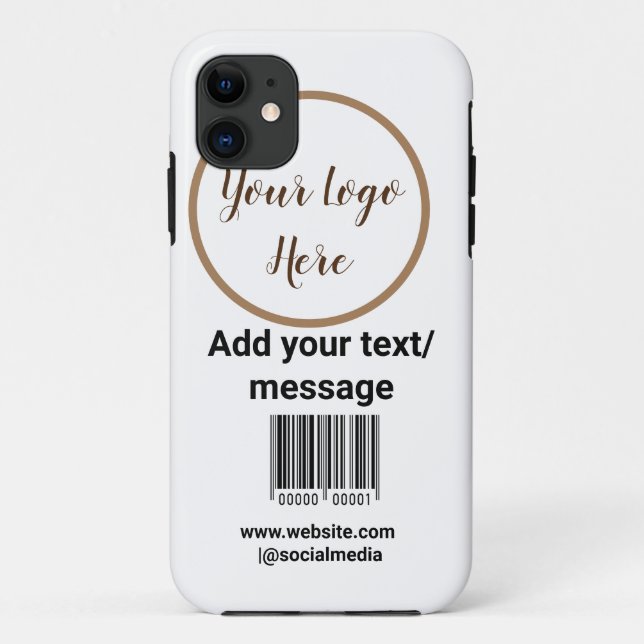 Capa Para iPhone 11 código de barras personalizado simples adicione se (Verso)