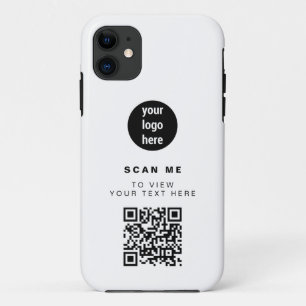 Capa Para iPhone 11 Código QR Logotipo comercial Maneira Minimizada
