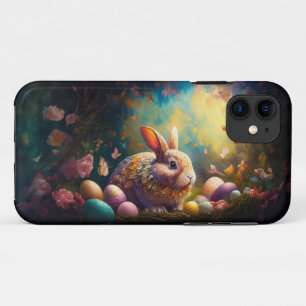 Capa Para iPhone 11 Coelhinho felz pascoa com ovos de Páscoa