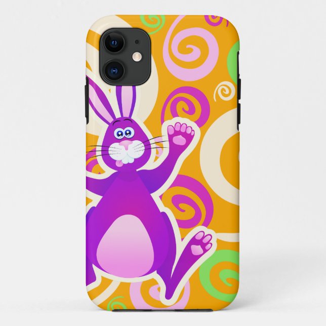 Capa Para iPhone 11 Coelho engraçado, caso do iPhone 5 (Verso)