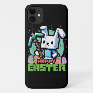 Capa Para iPhone 11 Coelho Feliz de Páscoa Jogo Pixel 