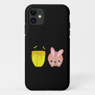 Capa Para iPhone 11 Coelho Fofo e Divertido Honey Bunny Amantes de Ani