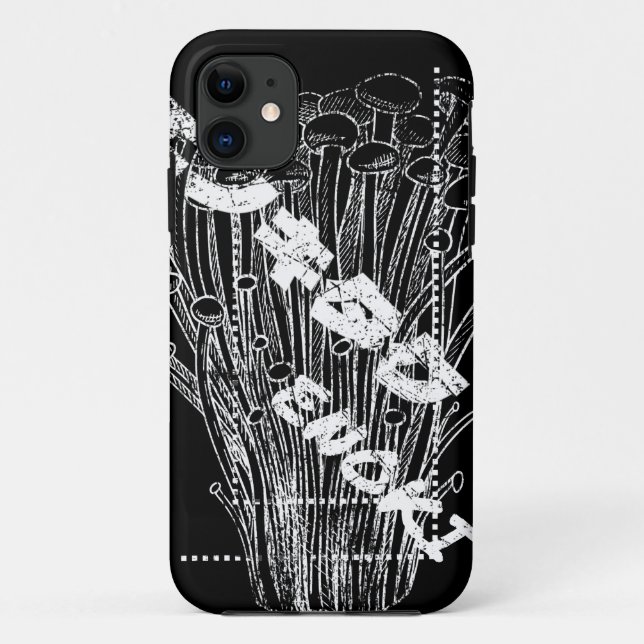 Capa Para iPhone 11 Cogumelos Enoki Brancos Cartas Japoneses Comida de (Verso)