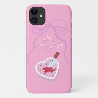 Capa Para iPhone 11 Coisas Bem Femininas Faca no Bolo em Forma de Cora