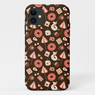 Capa Para iPhone 11 Coisas de Verão Chocolate Castanho Fundo