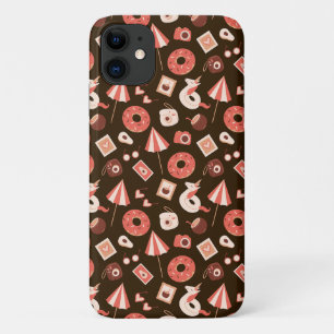 Capa Para iPhone 11 Coisas de Verão Chocolate Castanho Fundo