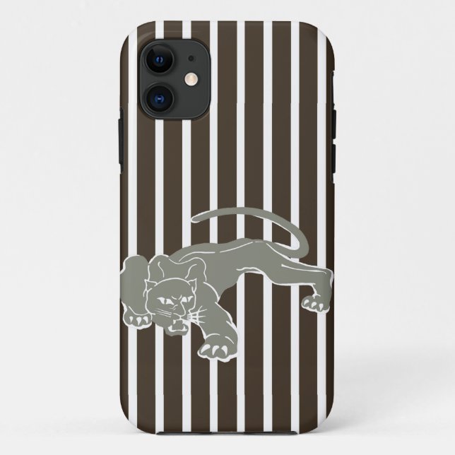 Capa Para iPhone 11 Cola Safari Stripe com Leopardo (Verso)