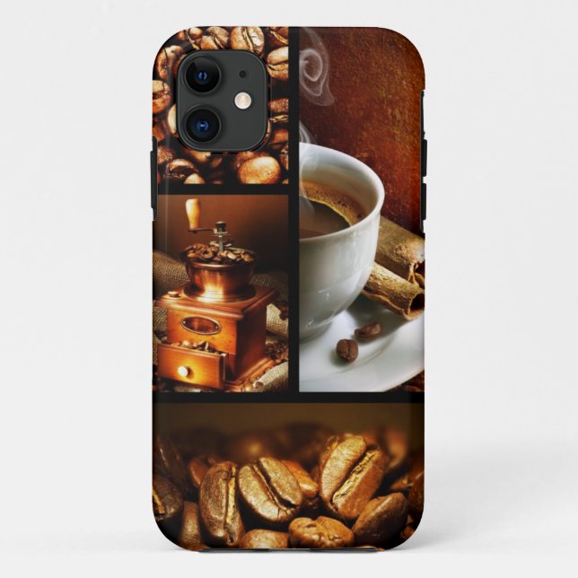 Capa Para iPhone 11 Colagem 2 do café (Verso)