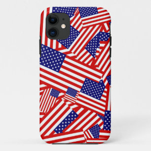 Capa Para iPhone 11 Colagem da bandeira americana