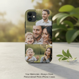 Capa Para iPhone 11 Colagem de Fotos Personalizadas Família Quatro Fot