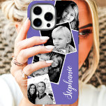 Capa Para iPhone 11 Colagem de Fotos Personalizadas Instagram Nome Per<br><div class="desc">Colagem de Fotos Instagram Personalizada Roxo Capinha de iPhone 11 Personalizada. Este design moderno e trendy apresenta um espaço para 4 fotos em estilo instagram quadrado. Adicione seu nome ou texto para personalizar ainda mais este design personalizado DIY e escolha a cor do seu fundo.</div>
