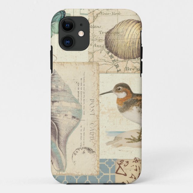 Capa Para iPhone 11 Colagem do Seashell (Verso)