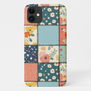 Capa Para iPhone 11 Colcha Colorida de Remendo Floral com Impressão Di