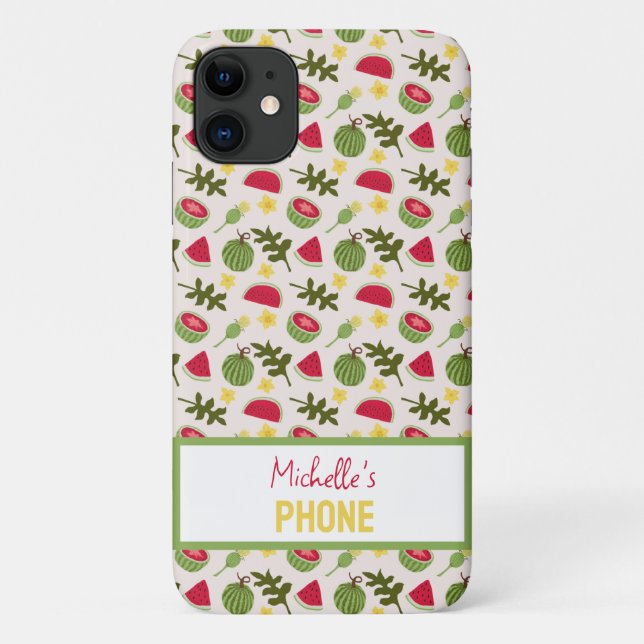 Capa Para iPhone 11 Coleção de padrões da fruta - Melancia (Verso)