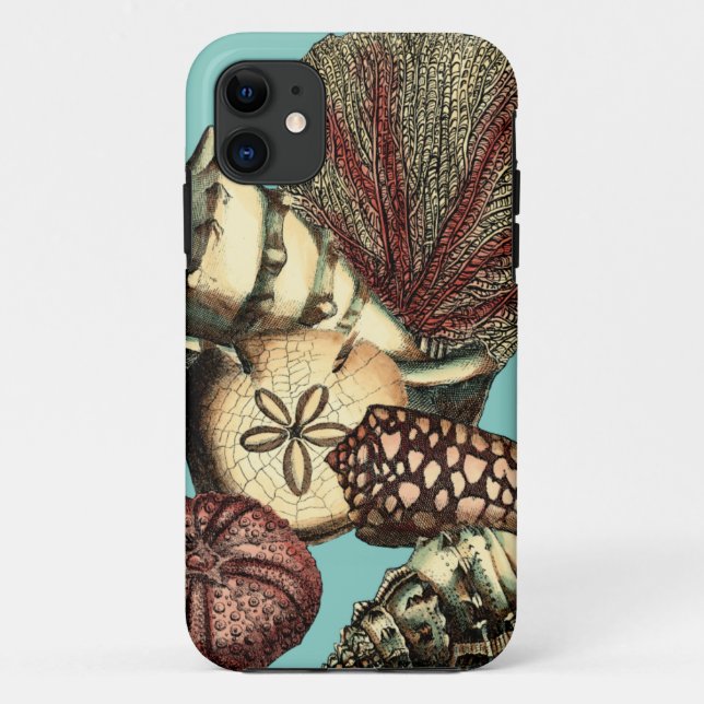 Capa Para iPhone 11 Coleção Turquesa Shell e Red Coral (Verso)
