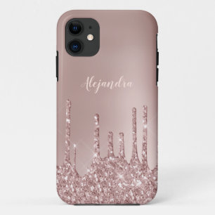 Capa Para iPhone 11 Colírio na moda de cobre, rosa de cobre, dourado,
