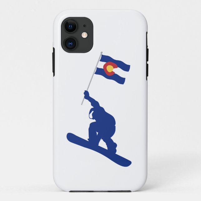 Capa Para iPhone 11 Colorado Snowboard Flag (Verso)