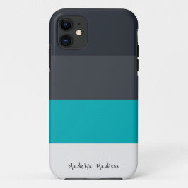 Capa Para iPhone 11 Colorblock Faixa horizontal Preta e Cinza