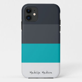 Capa Para iPhone 11 Colorblock Faixa horizontal Preta e Cinza