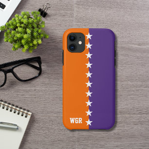 Capa Para iPhone 11 Colores Colares Laranja, Roxo e Monograma Branco