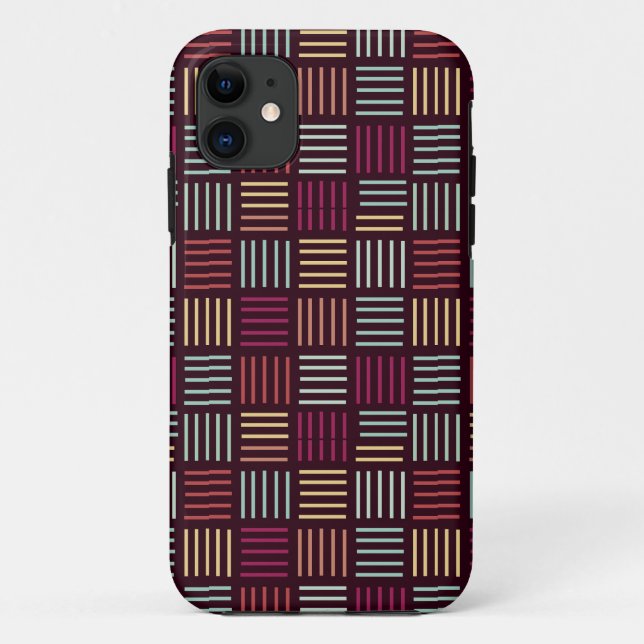 Capa Para iPhone 11 Colorful Lines Squared (Verso)