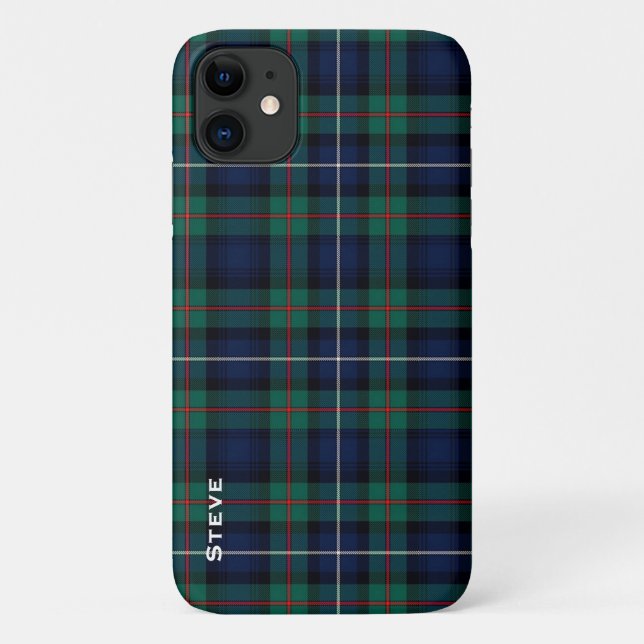 Capa Para iPhone 11 Colorida Família Robertson Xadrez Tartan (Verso)