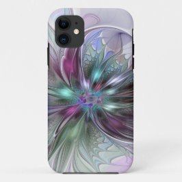 Capa Para iPhone 11 Colorida Fantasy Abstrato Moderna Flor Fractal