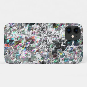 Capa Para iPhone 11 Coloridos parecem recortes de dvd quadrados, mosai