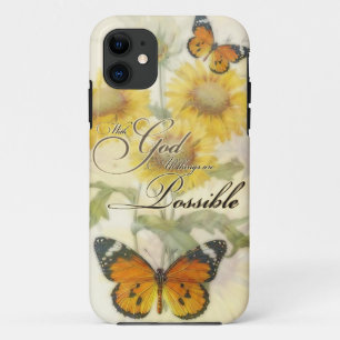 Capa Para iPhone 11 Com Deus Girassóis e Borboleta Almofada Decorativa