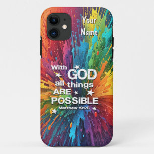 Capa Para iPhone 11 Com Deus Matthew 19-26
