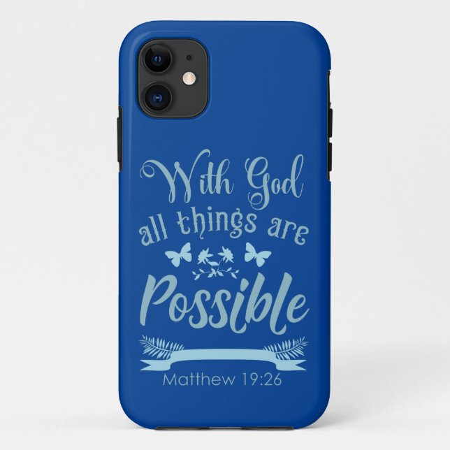 Capa Para iPhone 11 Com Deus Qualquer Coisa é Possível (Verso)