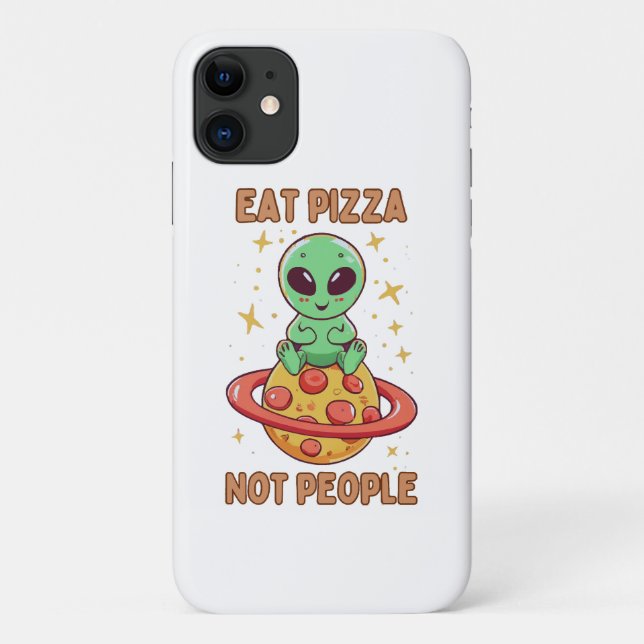 Capa Para iPhone 11 Coma pizza não pessoas (Verso)