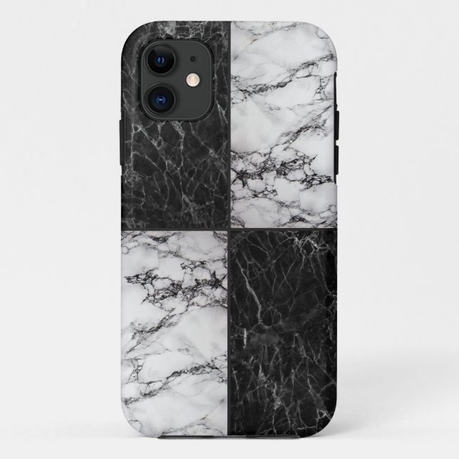Capa Para iPhone 11 Combinação de mármore branco e preto (Verso)