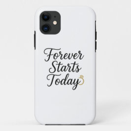 Capa Para iPhone 11 Começa Para Sempre Hoje - Camiseta Citação Românti